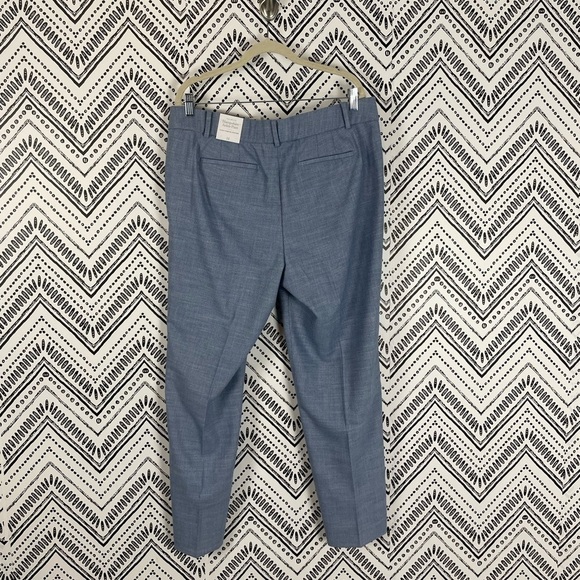 NWOT Women Talbots Blue Chambray Mid Rise Straight Leg Hampshire Ankle Pants 14 - Picture 3 of 10